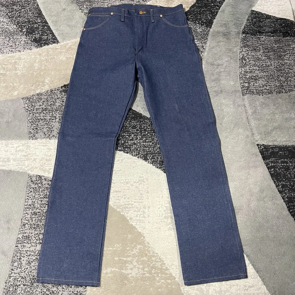 VTG‎ Wrangler 13MWZ Jeans Men 38x36 Blue Denim Western Pro Rodeo Deadstock NEW